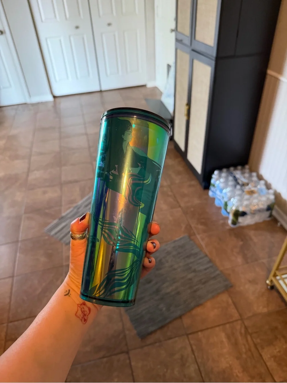 Starbucks Iridescent Teal, Purple & White Reusable Tumblers Set